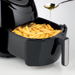 Фритюрник с горещ въздух Ariete AIRY FRYER XXL 4618/00, 1800W, 5.5 л, 7 програми, Таймер, LCD сензорен дисплей, Черен
