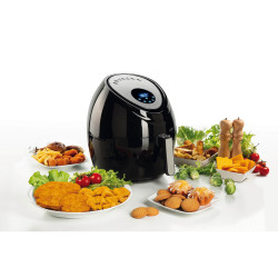 Фритюрник с горещ въздух Ariete AIRY FRYER XXL 4618/00, 1800W, 5.5 л, 7 програми, Таймер, LCD сензорен дисплей, Черен