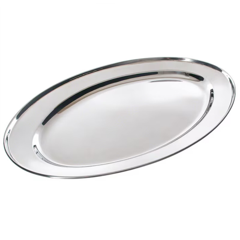 Плато за сервиране Kinghoff KH 1231, 30 см, Oвално, Инокс