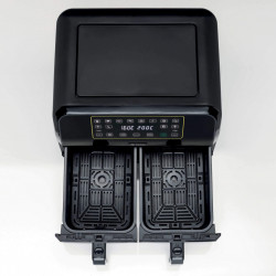 Двоен фритюрник с горещ въздух Ariete DUAL 4623/00, 1700W, 8 л, 8 програми, 35-200C, Синхронизиране, LCD сензорен панел, Черен