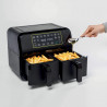 Двоен фритюрник с горещ въздух Ariete DUAL 4623/00, 1700W, 8 л, 8 програми, 35-200C, Синхронизиране, LCD сензорен панел, Черен