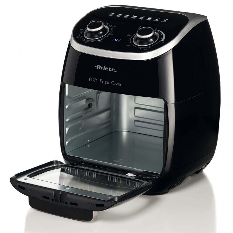 Фритюрник-фурна с горещ въздух Ariete AIRY FRYER OVEN 4619/00, 2000W, 11 л, 8 програми, 80-200C, Ротационен грил, Таймер, Черен