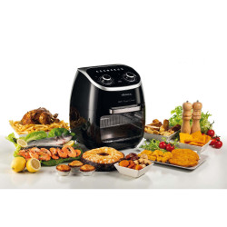 Фритюрник-фурна с горещ въздух Ariete AIRY FRYER OVEN 4619/00, 2000W, 11 л, 8 програми, 80-200C, Ротационен грил, Таймер, Черен