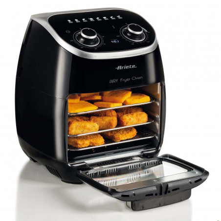 Фритюрник-фурна с горещ въздух Ariete AIRY FRYER OVEN 4619/00, 2000W, 11 л, 8 програми, 80-200C, Ротационен грил, Таймер, Черен