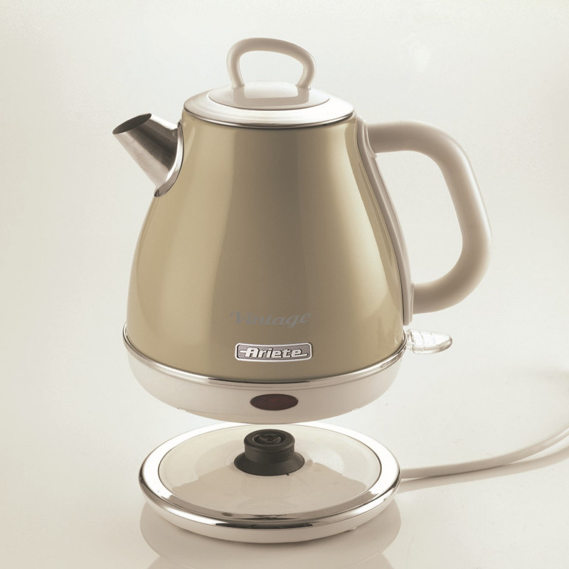 Електрическа кана Ariete VINTAGE 2868/03, 1630W, 1 л, Метален корпус, Бързо завиране, Безжична основа, Бежов