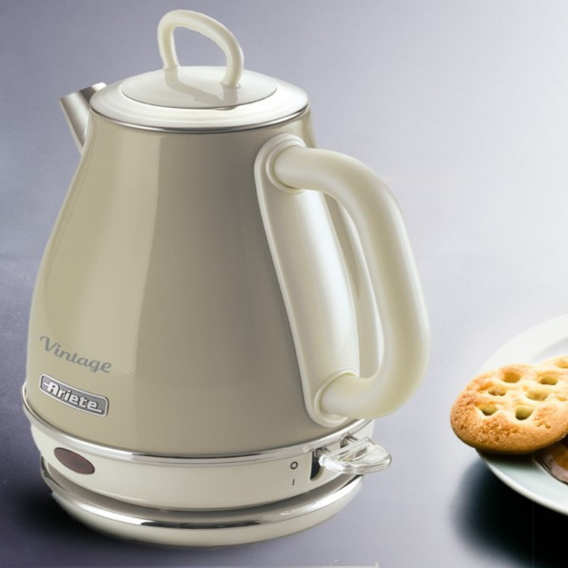 Електрическа кана Ariete VINTAGE 2868/03, 1630W, 1 л, Метален корпус, Бързо завиране, Безжична основа, Бежов