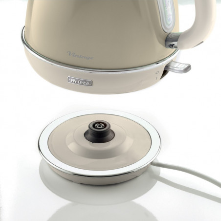Електрическа кана Ariete VINTAGE 2868/03, 1630W, 1 л, Метален корпус, Бързо завиране, Безжична основа, Бежов