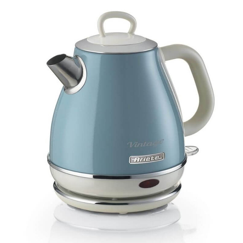 Електрическа кана Ariete VINTAGE 2868/05, 1630W, 1 л, Метален корпус, Бързо завиране, Безжична основа, Син