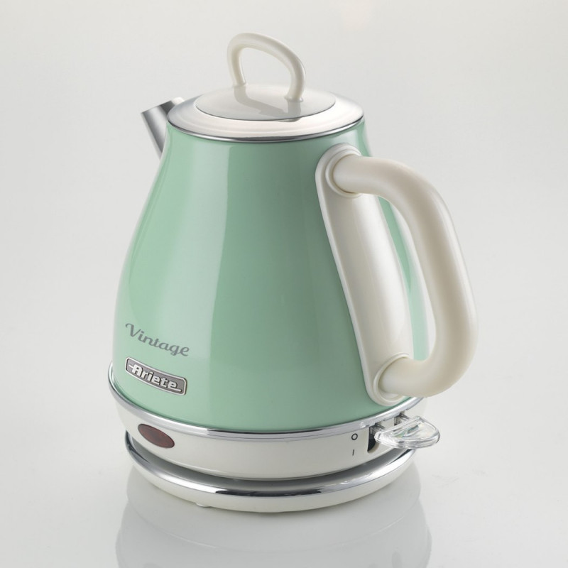 Електрическа кана Ariete VINTAGE 2868/04, 1630W, 1 л, Метален корпус, Бързо завиране, Безжична основа, Зелен
