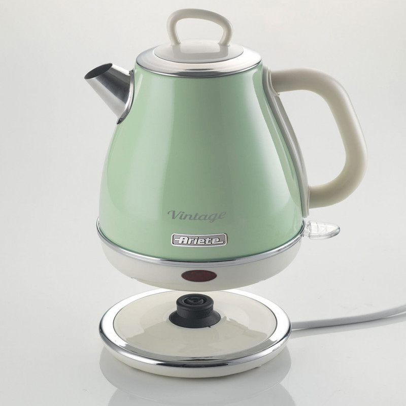 Електрическа кана Ariete VINTAGE 2868/04, 1630W, 1 л, Метален корпус, Бързо завиране, Безжична основа, Зелен