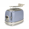 Тостер за хляб Ariete VINTAGE 0155/05, 810W, 2 филии, 3 функции, 6 степени, Подвижна тава за трохи, Син