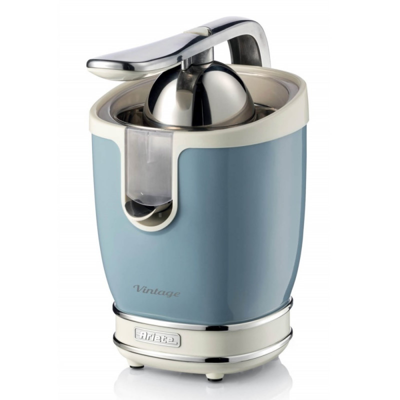 Цитрус преса Ariete VINTAGE JUICER 0413/05, 85W, Метално тяло, Безшумна работа, 2 приставки, Син