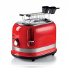 Тостер за хляб Ariete MODERNA 0149/00, 815W, 2 филии, 3 функции, 6 степени, Подвижна тава за трохи, Червен