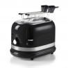 Тостер за хляб Ariete MODERNA 0149/02, 815W, 2 филии, 3 функции, 6 степени, Подвижна тава за трохи, Черен