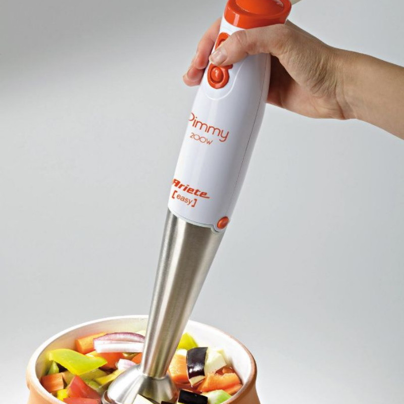 Пасатор Ariete PIMMY 0881/00, 200W, 2 скорости, Неръждаема стомана, Бял/оранжев