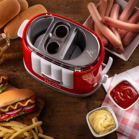 Уред за хот-дог Ariete PARTY TIME 0206/00, 650W, 4 отделения, 5 степени, Стоп функция, Червен