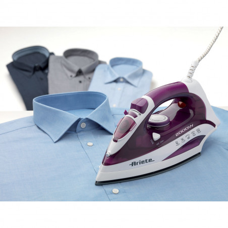 Ютия Ariete STEAM IRON 6235/00, 2000W, 0.3 л, Керамична плоча, Парна струя, Лилав