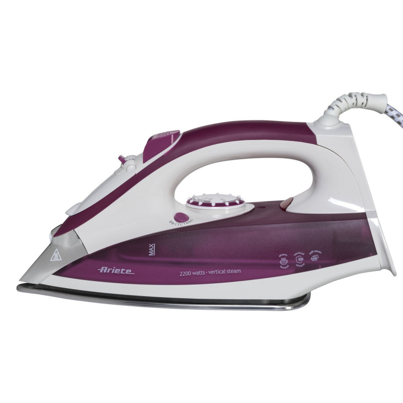 Ютия Ariete STEAM 6215/00, 2200W, 0.28 л, Стоманена плоча, Самопочистване, Розов