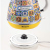 Електрическа кана Ariete Positano 2869/0P, 2000W, 1.7 л, Подвижен филтър, Прозорец за водата, 360C безжична основа, Бял/Жълт