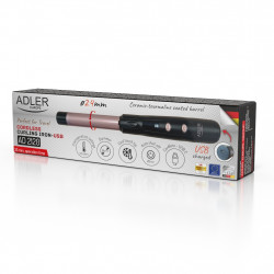 Безжична маша за коса Adler AD 2120, 50W, 210 C, Керамично-турмалиново покритие, LED дисплей, Черен/Меден
