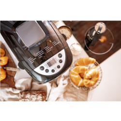 Хлебопекарна Mesko MS 6022, 1/1.5 кг, 850 W, 15 програми, LCD Дисплей, Двойна бъркалка, Подвижна кошница, Черен
