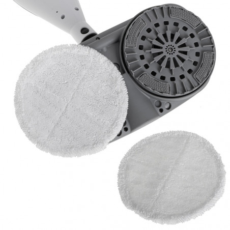Моп за чистене с пара Adler AD 7052, 1300 W, 3 настройки, 0.550 л, 2 въртящи се глави, 2 режима на работа, Бързо загряване, Бял