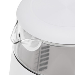 Електрическа кана Adler AD 1305, 1850/2200 W, 1.7 л, Сензорен контрол, Цветен LCD дисплей, Пет температурни настройки 40-100°C, Филтър против утаяване, Бял/златист