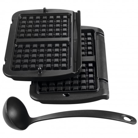 Електрическа скара Tefal OptiGrill+ Waffles GC716D12, 2000W, 6 програми, Тефлоново незалепващо покритие, Плочи за гофрети, Температурен контрол, Max 275C, Инокс