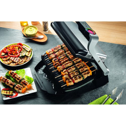 Електрическа скара Tefal OptiGrill+ Waffles GC716D12, 2000W, 6 програми, Тефлоново незалепващо покритие, Плочи за гофрети, Температурен контрол, Max 275C, Инокс