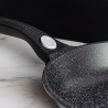 Комплект тенджери и тигани Royalty Line RL-ES2014M Shiny Black, 14 части, Мраморно покритие, Индукция, Черен