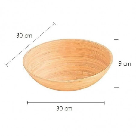 Купа за плодове Kesper 63030, 30 см, Кръгла, Бамбук, Кафяв