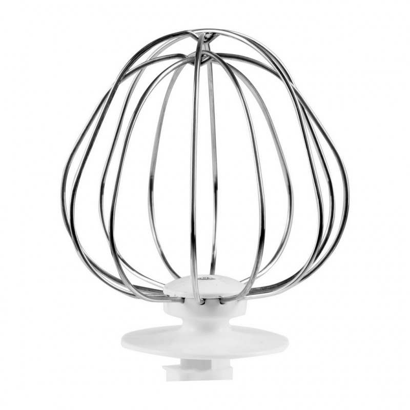 Кухненски робот със стоманена купа Hausberg HB-7605AB, 1000W, 5 л, 6 скорости, LED, Блендер, Миксер, Месомелачка, Бял