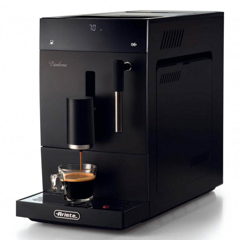 Кафеавтомат Ariete Diadema Automatica 1452/00, 1.5 л, Вградена мелачка, 1350W, 19 bar, Сензорен дисплей, Стиймър, Черен