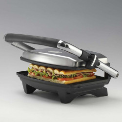 Уред 3в1 Ariete TOAST & GRILL SLIM 1911/10, Тостер, Грил, Скара, 1000W, 230C, Незалепващо покритие, Регулируема горна плоча, Инокс