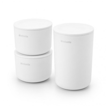 Комплект за съхранение на принадлежности Brabantia ReNew 1004129, 3 части, Меко дъно против пързаляне, Бял