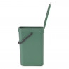 Кош за разделно събиране на боклук Brabantia Sort&Go 1003234, 12 л, Дръжка, Възможност за стенен монтаж, Тъмнозелен
