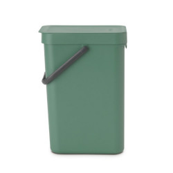 Кош за разделно събиране на боклук Brabantia Sort&Go 1003234, 12 л, Дръжка, Възможност за стенен монтаж, Тъмнозелен