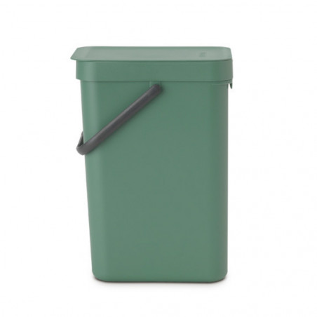 Кош за разделно събиране на боклук Brabantia Sort&Go 1003234, 12 л, Дръжка, Възможност за стенен монтаж, Тъмнозелен