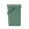 Кош за разделно събиране на боклук Brabantia Sort&Go 1003234, 12 л, Дръжка, Възможност за стенен монтаж, Тъмнозелен