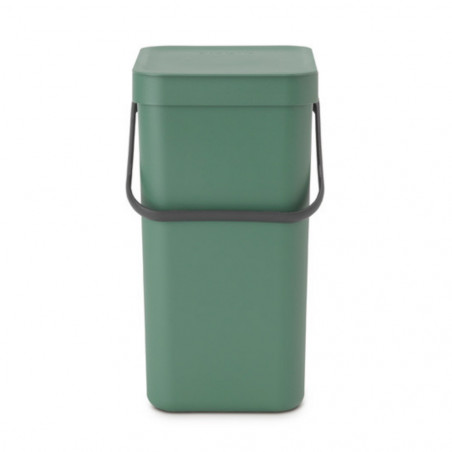 Кош за разделно събиране на боклук Brabantia Sort&Go 1003234, 12 л, Дръжка, Възможност за стенен монтаж, Тъмнозелен