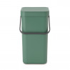 Кош за разделно събиране на боклук Brabantia Sort&Go 1003234, 12 л, Дръжка, Възможност за стенен монтаж, Тъмнозелен