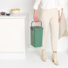 Кош за разделно събиране на боклук Brabantia Sort&Go 1003234, 12 л, Дръжка, Възможност за стенен монтаж, Тъмнозелен