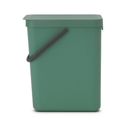 Кош за разделно събиране на боклук Brabantia Sort&Go 1003236, 25 л, Дръжка, Възможност за стенен монтаж, Тъмнозелен