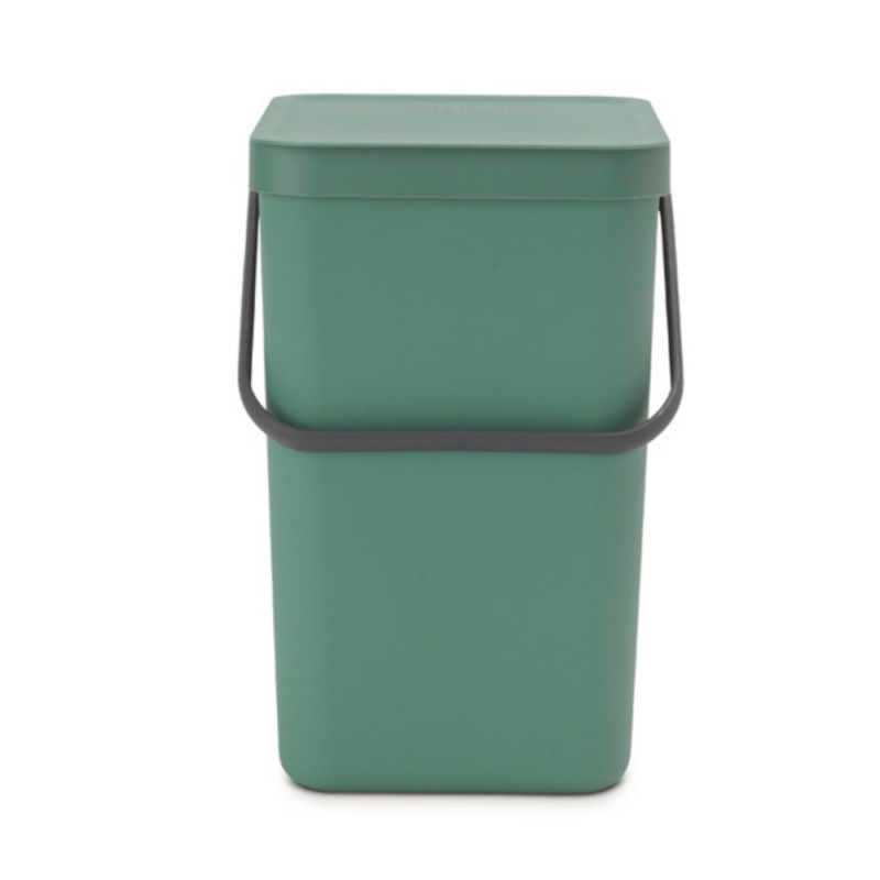 Кош за разделно събиране на боклук Brabantia Sort&Go 1003236, 25 л, Дръжка, Възможност за стенен монтаж, Тъмнозелен
