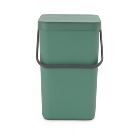 Кош за разделно събиране на боклук Brabantia Sort&Go 1003236, 25 л, Дръжка, Възможност за стенен монтаж, Тъмнозелен