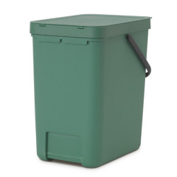 Кош за разделно събиране на боклук Brabantia Sort&Go 1003236, 25 л, Дръжка, Възможност за стенен монтаж, Тъмнозелен