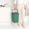 Кош за разделно събиране на боклук Brabantia Sort&Go 1003236, 25 л, Дръжка, Възможност за стенен монтаж, Тъмнозелен