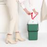 Кош за разделно събиране на боклук Brabantia Sort&Go 1003236, 25 л, Дръжка, Възможност за стенен монтаж, Тъмнозелен