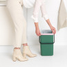 Кош за разделно събиране на боклук Brabantia Sort&Go 1003236, 25 л, Дръжка, Възможност за стенен монтаж, Тъмнозелен