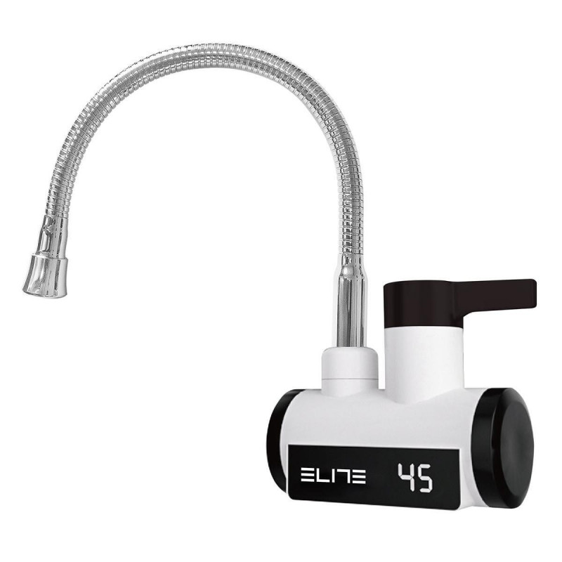 Нагревател за вода Elite EHD-2569, За стена, 3300W, Въртене на 360 градуса, До 120C, Цифров дисплей, IPX4, Сребрист